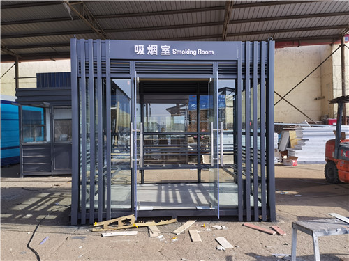 邯郸内蒙古工厂吸烟亭玻璃吸烟室完工